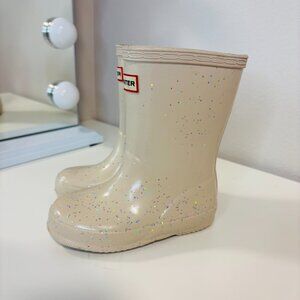 Kids Glitter Hunter Rain Boots 7c neutral color